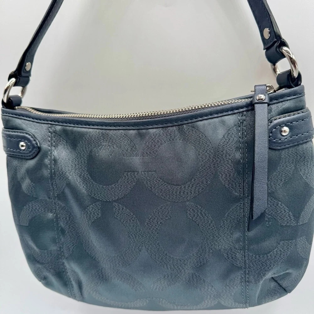 Coach Gray and Blue with Shimmer Shoulder Bag | Very Good Condition